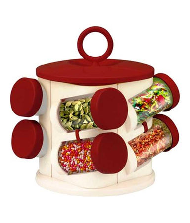 8 JAR 360degree Revolving Spice Rack Cheese Shaker & Spice Shaker - halfrate.in