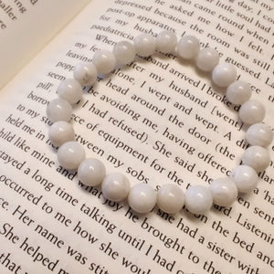 Natural Moonstone Bracelet White Moonstone Stone Charm Round Beads Reiki Healing Crystal Gemstone Bracelet, Energized