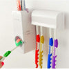 Automatic Toothpaste Dispenser and 5 Toothbrush Holder for Bathroom, Wall Mounted - halfrate.in