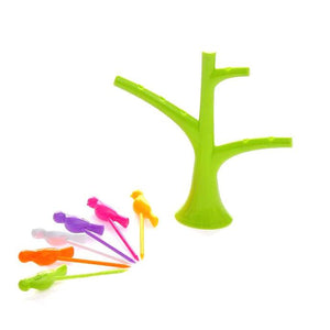 Birdie Fruit Fork Bird Shape Stick Tree Shape Holder Tableware Food Grade - halfrate.in