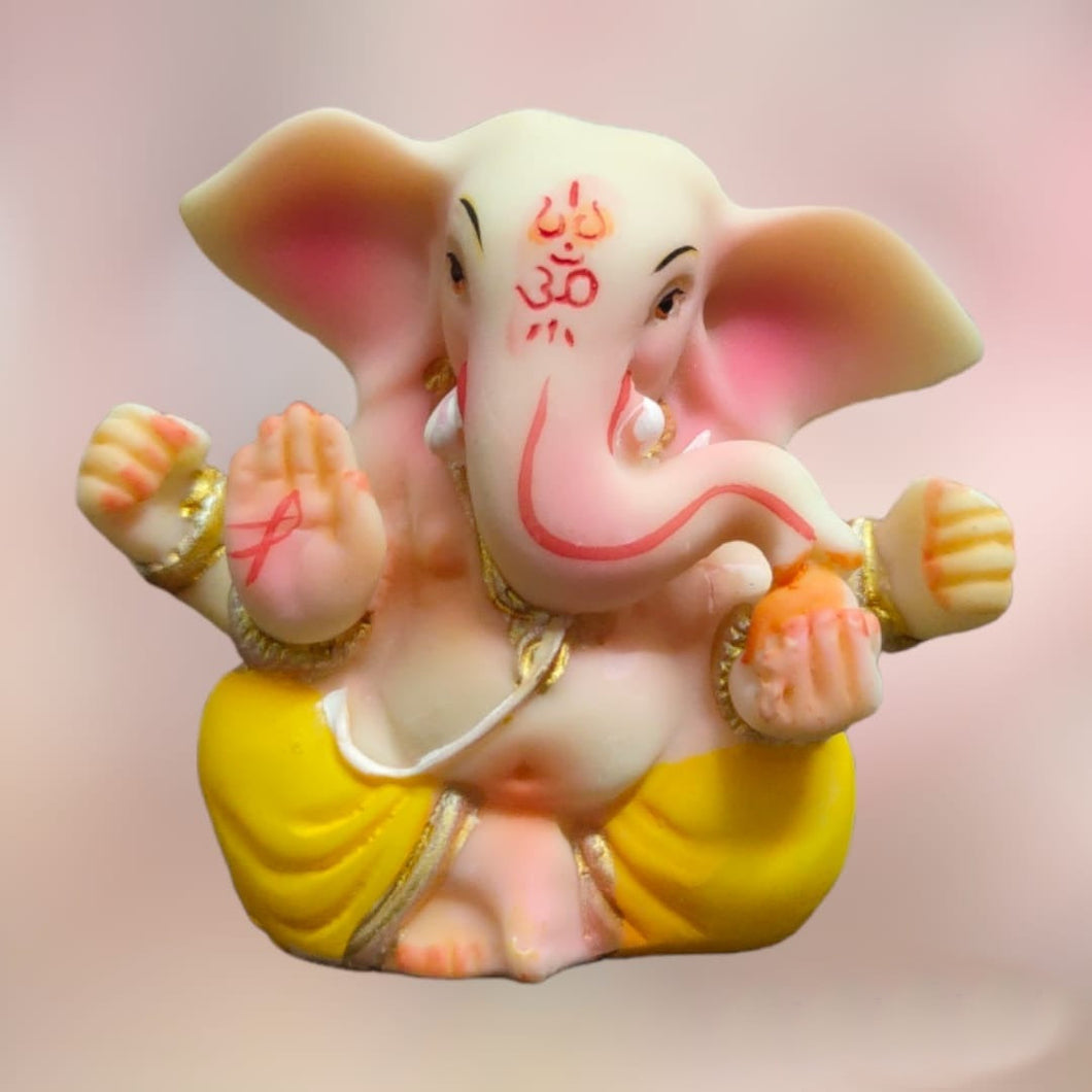 Big Ear Ganesha Idol Handcrafted Handmade Polyresin - 6 cm perfect for Home, Office, Cars, Gifting KGC-2