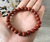 Natural Red Jasper Crystal Bracelet Round 8mm Beads Stone Bracelet for Reiki Healing and Crystal Healing, Energized