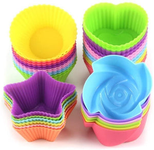 18 Pcs Silicon Mini Cake Moulds Cup cake Silicone mould bakeware - halfrate.in