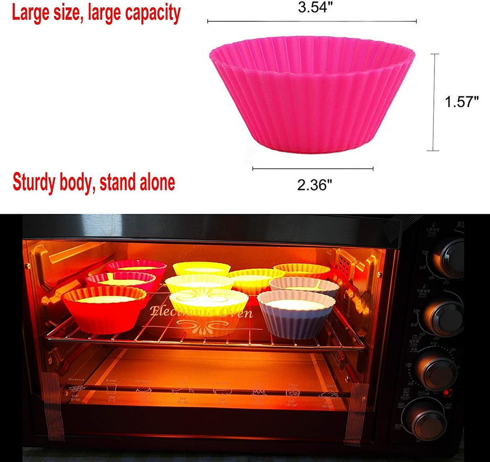 18 Pcs Silicon Mini Cake Moulds Cup cake Silicone mould bakeware - halfrate.in