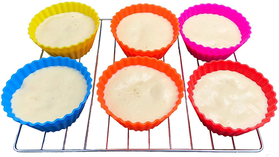 18 Pcs Silicon Mini Cake Moulds Cup cake Silicone mould bakeware - halfrate.in