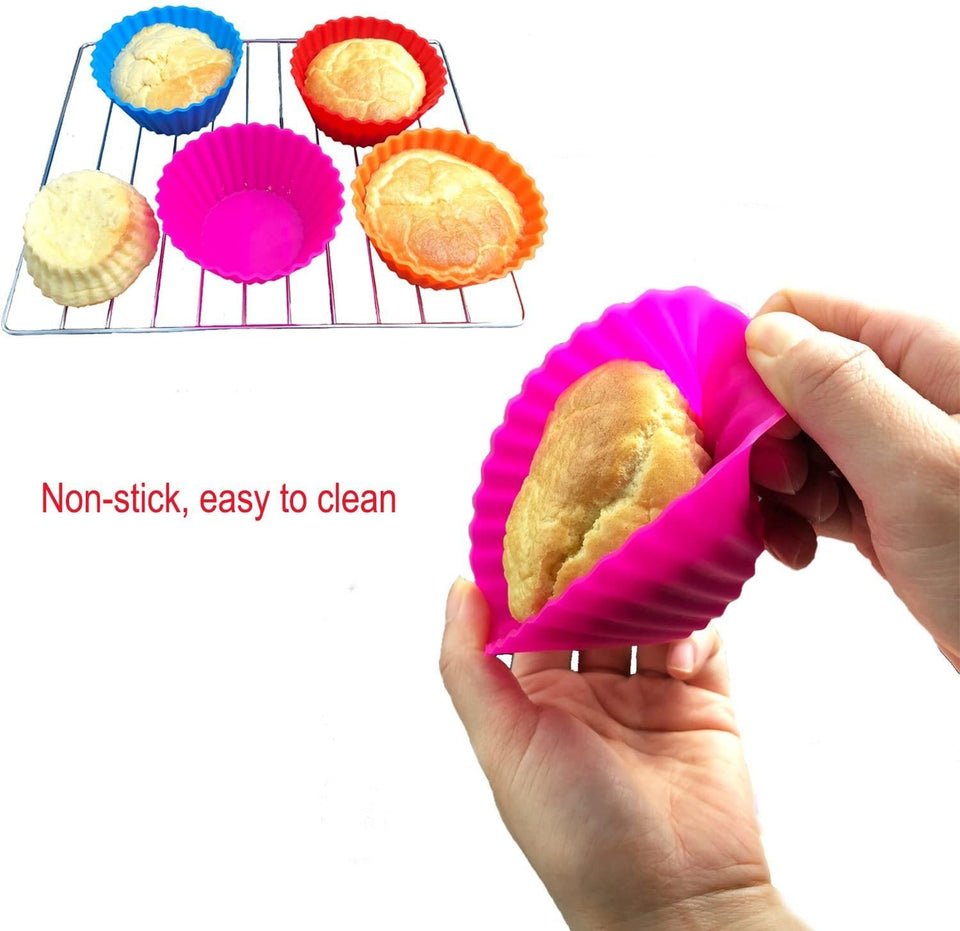 18 Pcs Silicon Mini Cake Moulds Cup cake Silicone mould bakeware - halfrate.in