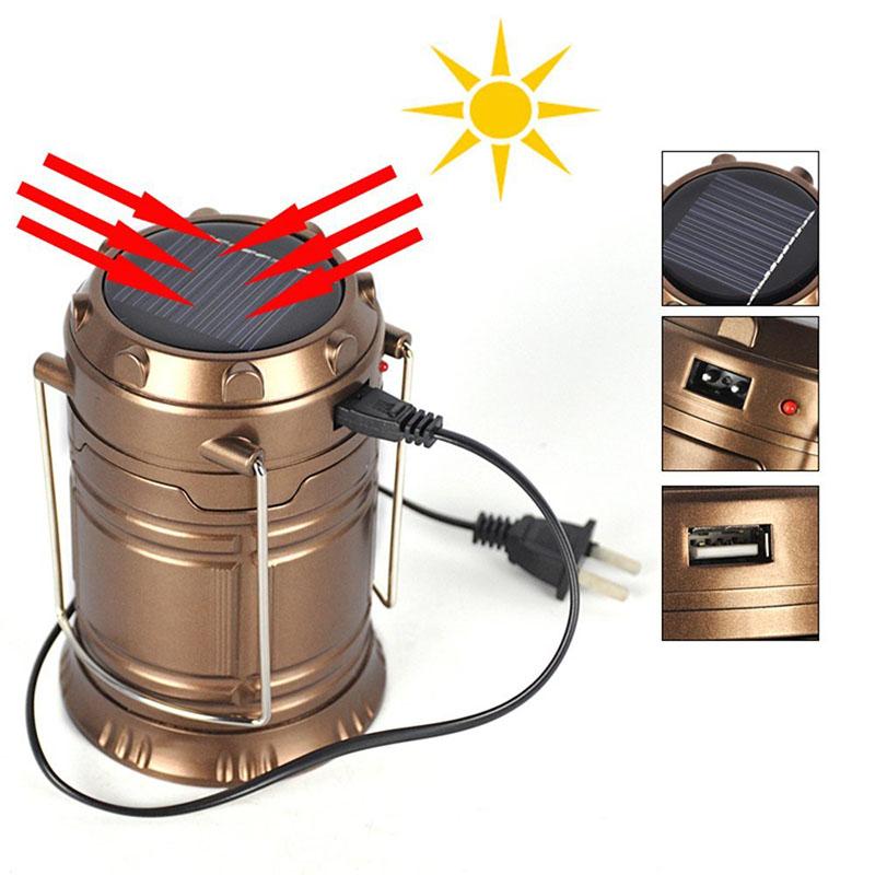 Solar/Rechargeable 6-W Led Light Lantern Lamp Inbuilt Mobile Usb Power Bank - halfrate.in