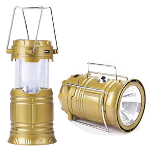 Solar/Rechargeable 6-W Led Light Lantern Lamp Inbuilt Mobile Usb Power Bank - halfrate.in