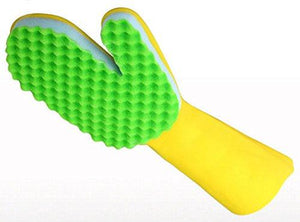 Latex PU Sponge Cleaning Glove Scrubber, 1 Piece Right Hand Green 1008 - halfrate.in