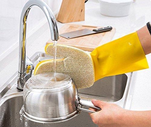 Latex PU Sponge Cleaning Glove Scrubber, 1 Piece Right Hand silver 1010 - halfrate.in