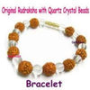 Natural 5 faced Rudraksha Bracelet with Quartz Crystal Beads - halfrate.in