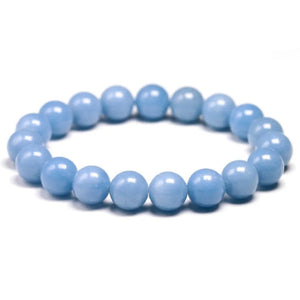 Angelite Natural Gemstone Bracelet Semi precious Feng Shui Crystal Chakra Aura Personal Reiki Healing Crystal 8mm