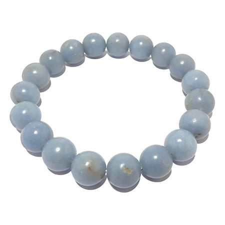 Angelite Natural Gemstone Bracelet Semi precious Feng Shui Crystal Chakra Aura Personal Reiki Healing Crystal 6mm