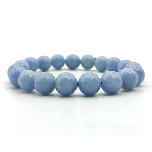 Angelite Natural Gemstone Bracelet Semi precious Feng Shui Crystal Chakra Aura Personal Reiki Healing Crystal 8mm