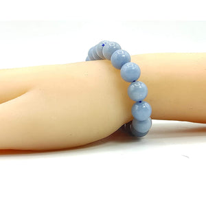 Angelite Natural Gemstone Bracelet Semi precious Feng Shui Crystal Chakra Aura Personal Reiki Healing Crystal 6mm