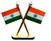 Indian Flag Cross Pair For Office Desk, Table & Room Universal Showpiece Car Dashboard Decoration