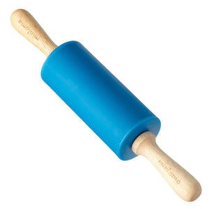 Silicone Rubber Rolling Pin Wooden Handle Non-stick Dough Roller Pizza Pasta Baking Kitchen Cooking Tool - halfrate.in