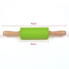 Silicone Rubber Rolling Pin Wooden Handle Non-stick Dough Roller Pizza Pasta Baking Kitchen Cooking Tool - halfrate.in