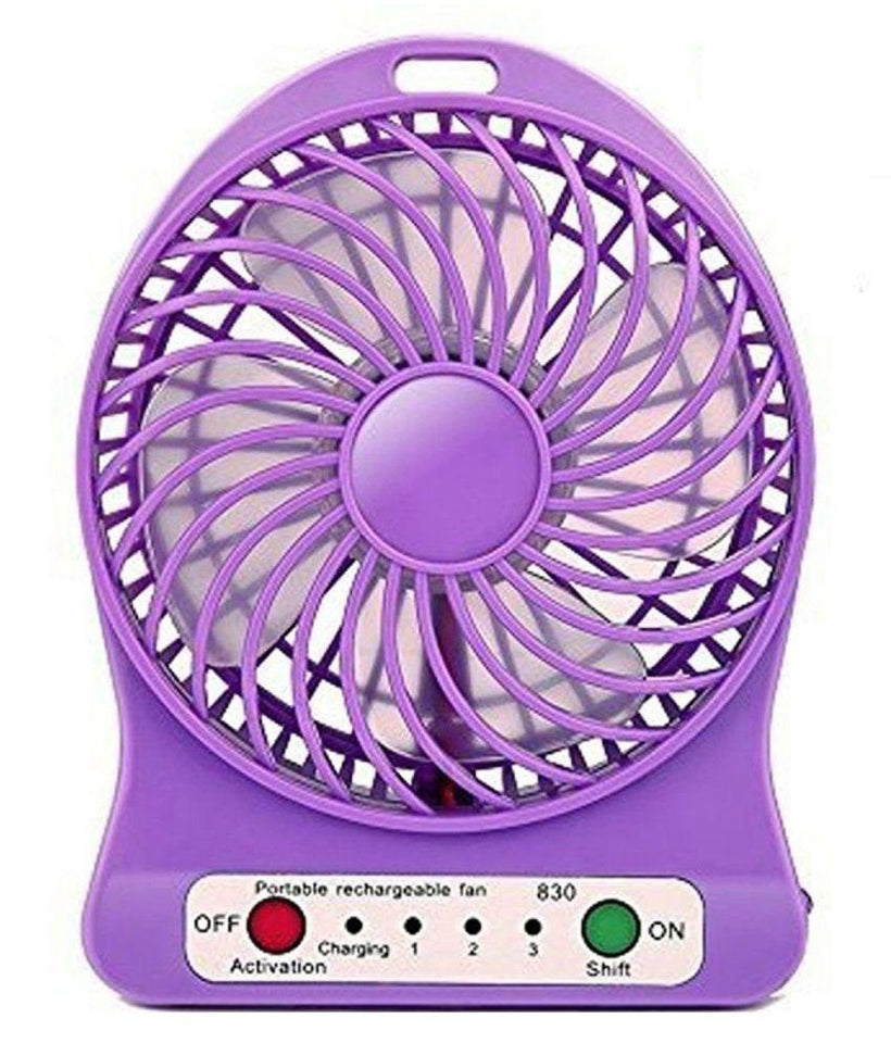 Portable 3 Gear Speed 4.5W Cooling Fan Mini USB 3.7V LED Fan Li-ion 2200mAh Battery Rechargeable Multifunctional Fan - halfrate.in