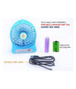 Portable 3 Gear Speed 4.5W Cooling Fan Mini USB 3.7V LED Fan Li-ion 2200mAh Battery Rechargeable Multifunctional Fan - halfrate.in