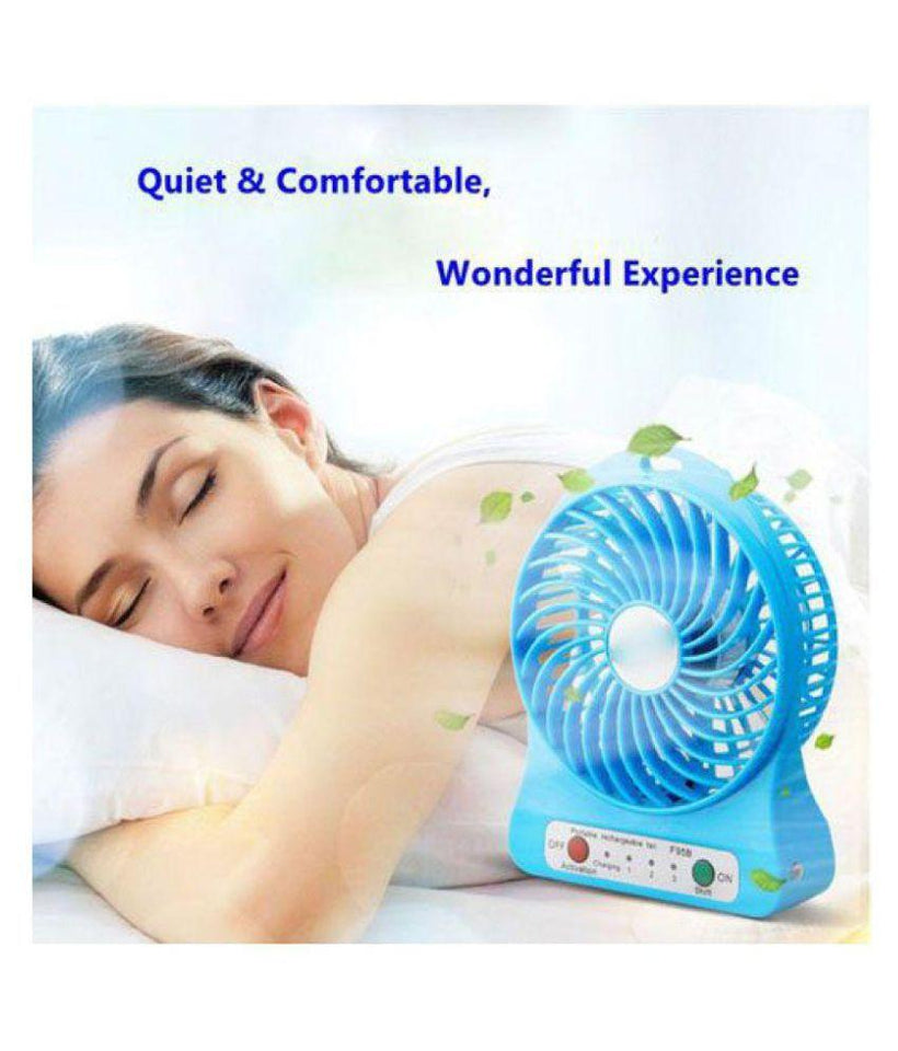 Mini Fan Portable 3 Gear Speed Cooling Fan Mini USB LED Fan Li-ion Rechargeable Multi functional Fan - halfrate.in