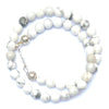 Howlite Crystal Round Beads Necklace 15 Inches 8mm Beads Semi precious Mala