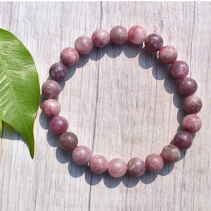 Lepidolite Natural Gemstone Bracelet Semi precious Feng Shui Crystal Chakra Aura Personal Reiki Healing Crystals