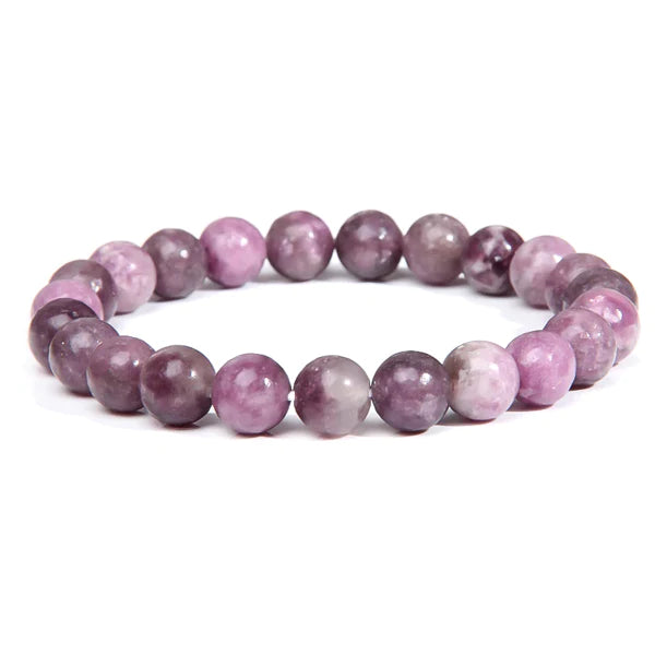 Lepidolite Natural Gemstone Bracelet Semi precious Feng Shui Crystal Chakra Aura Personal Reiki Healing Crystals