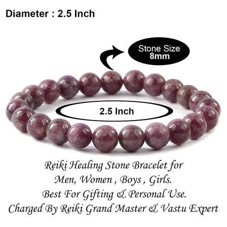 Lepidolite Natural Gemstone Bracelet Semi precious Feng Shui Crystal Chakra Aura Personal Reiki Healing Crystals