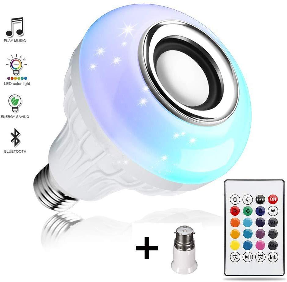 Led Bulb with Bluetooth Speaker Music Light Bulb + RGB Light Bulb Colorful Lamp with Remote Control - halfrate.in