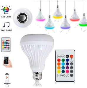 Led Bulb with Bluetooth Speaker Music Light Bulb + RGB Light Bulb Colorful Lamp with Remote Control - halfrate.in