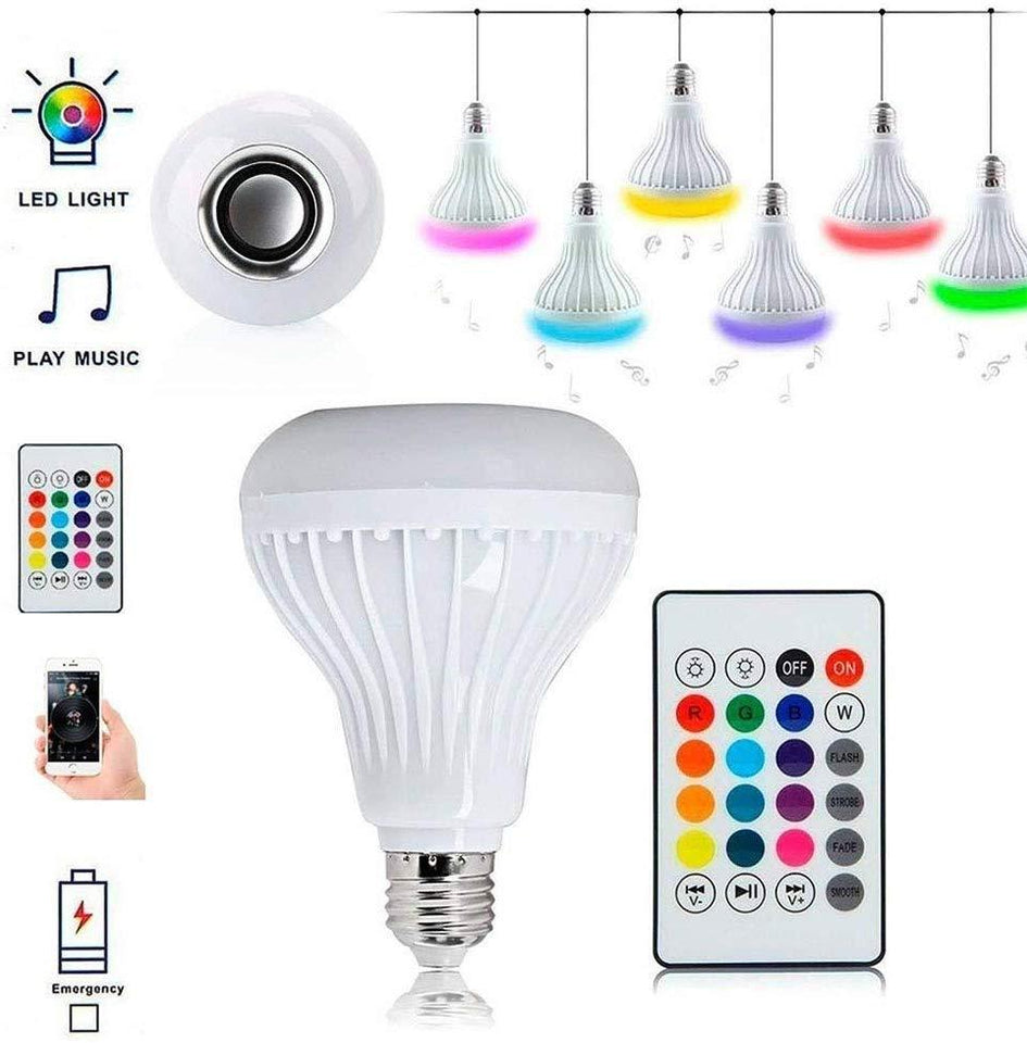 Led Bulb with Bluetooth Speaker Music Light Bulb + RGB Light Bulb Colorful Lamp with Remote Control - halfrate.in