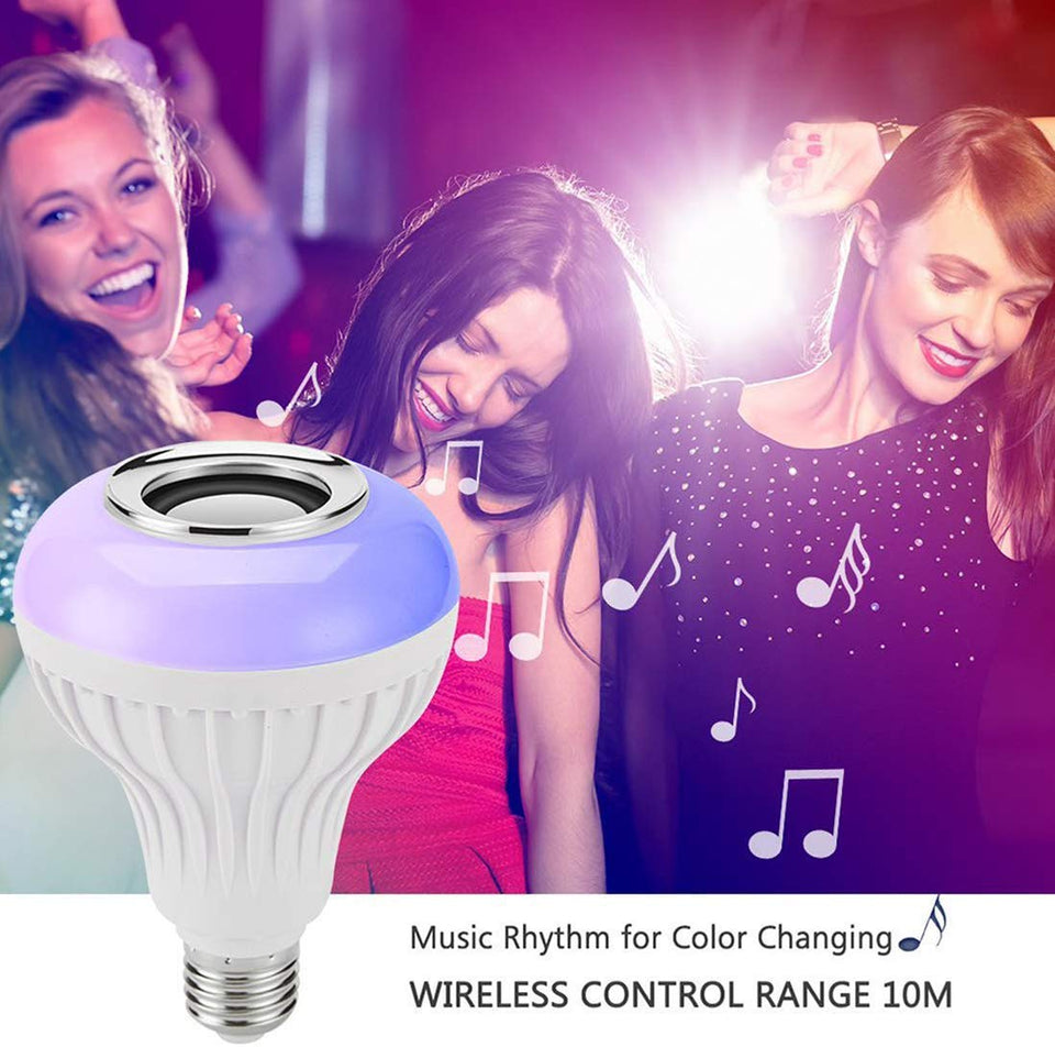 Led Bulb with Bluetooth Speaker Music Light Bulb + RGB Light Bulb Colorful Lamp with Remote Control - halfrate.in