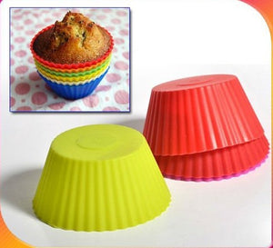 Silicone Cup Cake Moulds Round- 12 Pcs - halfrate.in