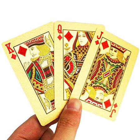 24 K Gold Plated Poker Playing Cards Foil Cards (Golden) - halfrate.in