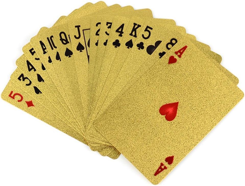 24 K Gold Plated Poker Playing Cards Foil Cards (Golden) - halfrate.in