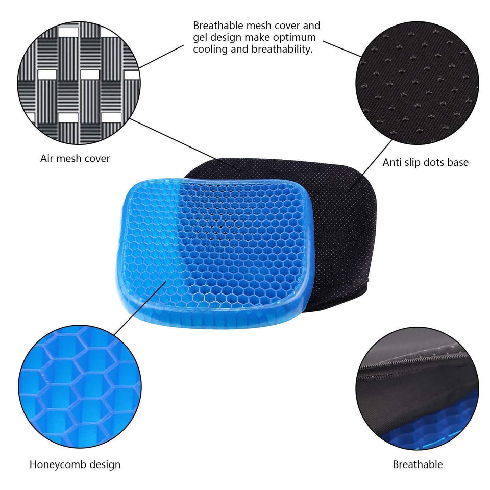 Soft Breathable Honeycomb Rubber Gel Flex Silicon Back Support Seat Sitter Pillow/Cushion - halfrate.in