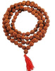 Original 5 Mukhi Natural Rudraksha Mala for Men/Women Wearing (4 mm, Neck Length, 108+1) - Natural Brown Rudraksh Beads - Pack of 1