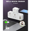 Extension Power Strip with 2500 W 10 A USB Ports | 2 Power Socket with 20W Type C USB PD QC 3.0 Fast USB Port | Multi Port Extension with USB Port and Touch Night Lamp