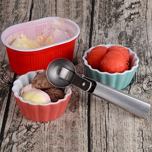 Stainless Steel Ice Cream Scoop with Push Trigger - halfrate.in