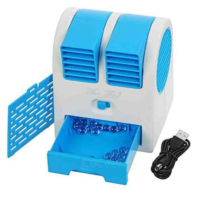 Mini USB Air Cooler Fragrance Air Conditioner Cooling Fan Cooling Portable Desktop Dual Blade-less - halfrate.in