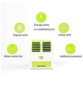 Mini USB Air Cooler Fragrance Air Conditioner Cooling Fan Cooling Portable Desktop Dual Blade-less - halfrate.in