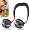 Portable Hand-Free Mini Personal Neck-Hanging USB Rechargeable Cooling Double Fan with LED Light - halfrate.in