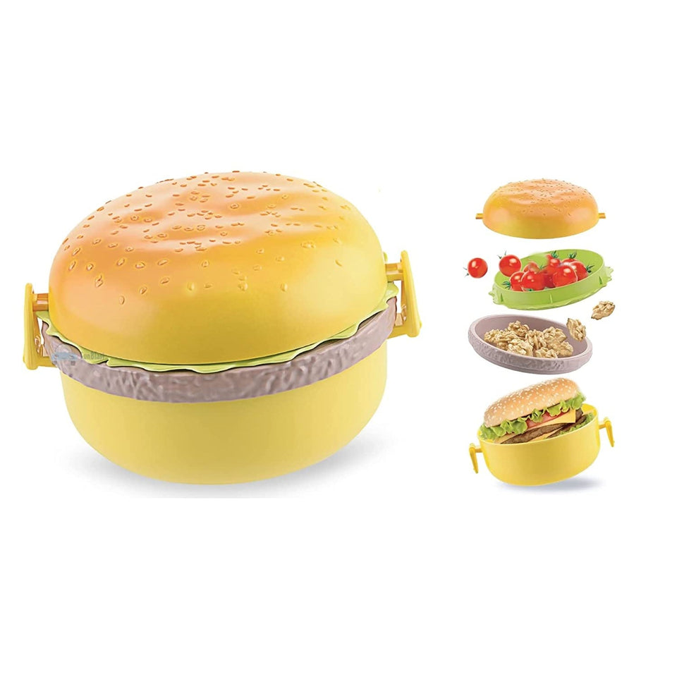 Burger Shape Lunchbox Kids School Tiffin Lunch Box, Meal Food Pack