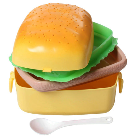 Hamburger / Rectangular Burger Shape Lunchbox Kids School Tiffin Lunch Box, Meal Food Pack