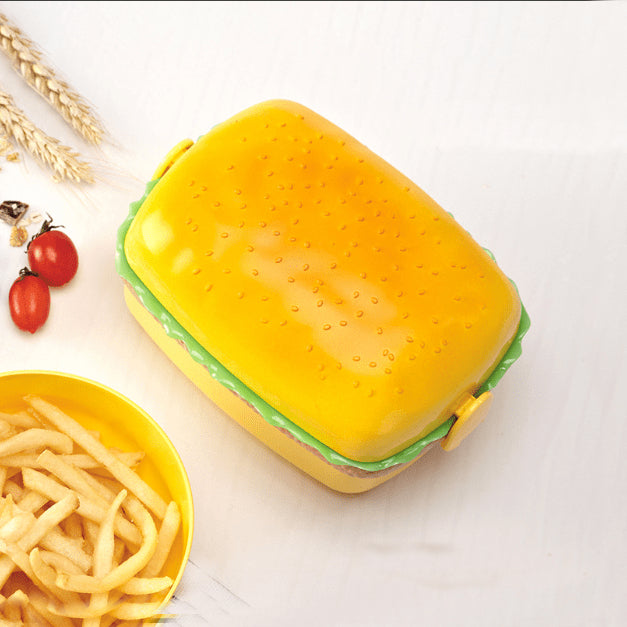 Hamburger / Rectangular Burger Shape Lunchbox Kids School Tiffin Lunch Box, Meal Food Pack