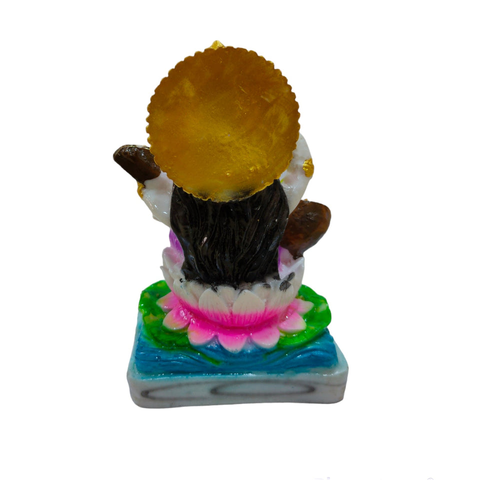 Maa Saraswati Idol Handcrafted Handmade Marble Dust Polyresin - 13 x 8 cm perfect for Home, Office, Gifting SC-1