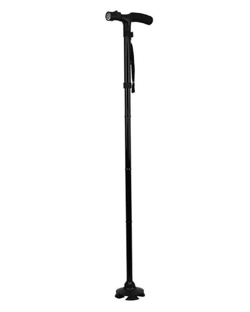 Walking Stick LED Folding Walking Triple Head Pivot Base Foldable Walking Cane for Men, Women - Fold-up, Collapsible, Lightweight, Adjustable