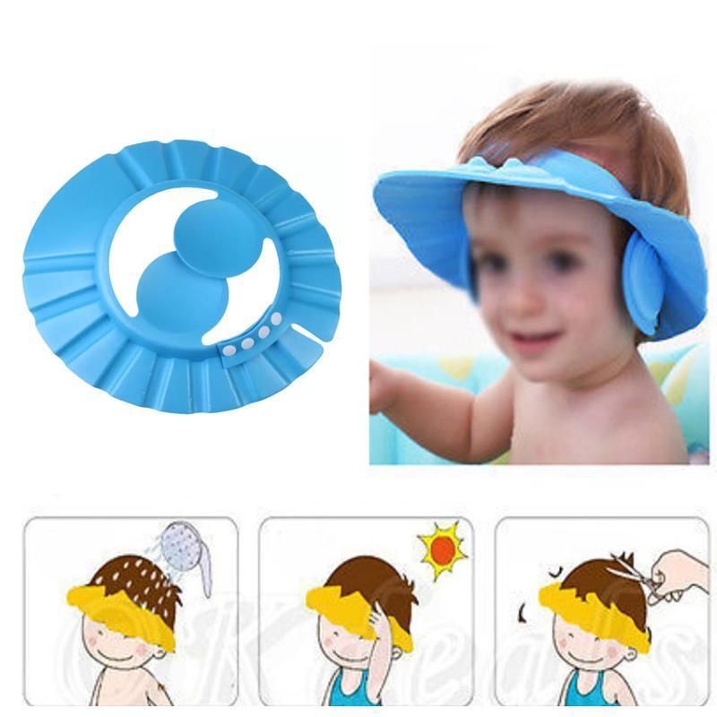 Soft Bathing Baby Shower Cap Wash Hair For Children Baby Eye Ear Protector Adjustable Bathing Shower - halfrate.in