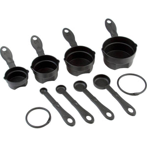 Black Measuring Cups and Spoons - 8 Pcs Set - halfrate.in